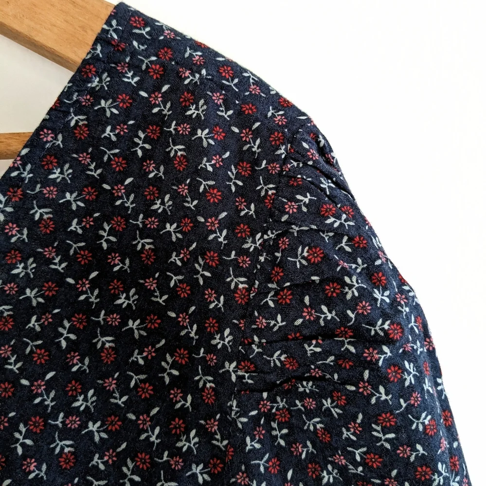 Sold! NWT Madewell Tie-Back Peplum Puff Sleeve Top - Picture 8 of 15